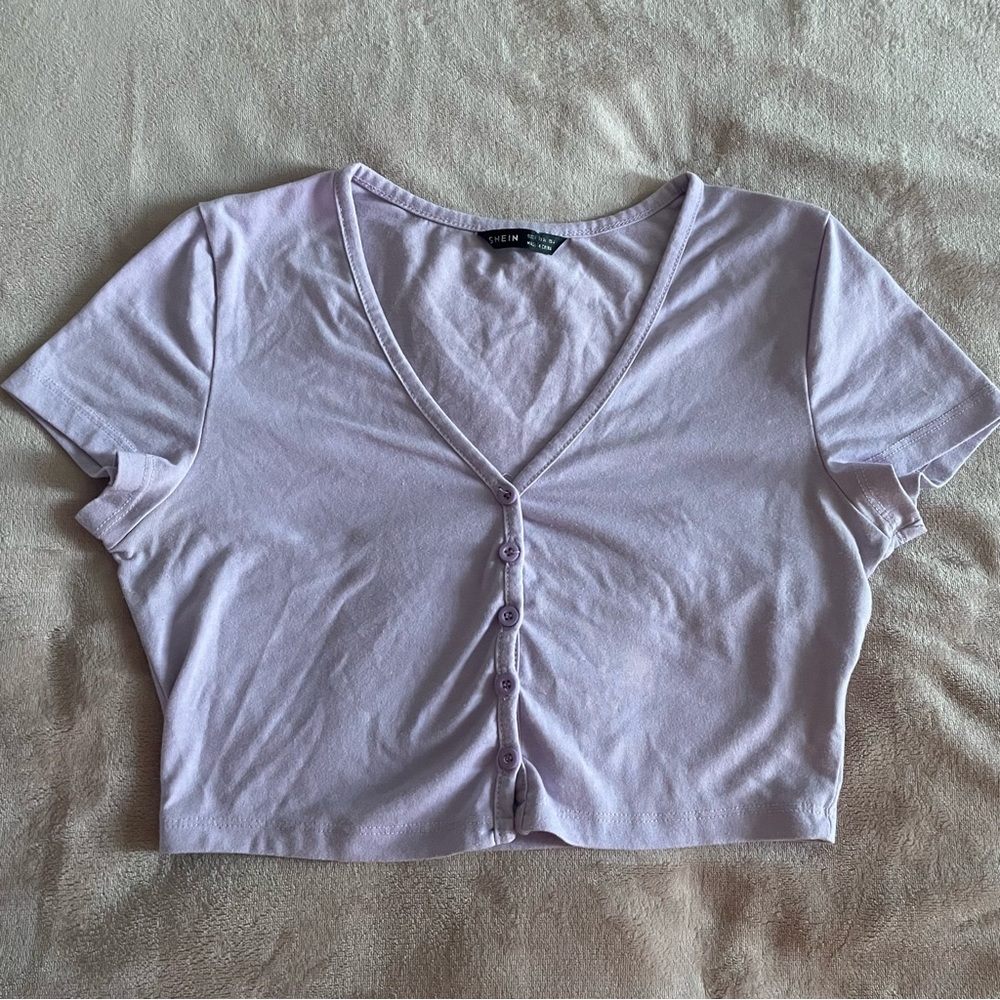 Purple Button Up Crop top